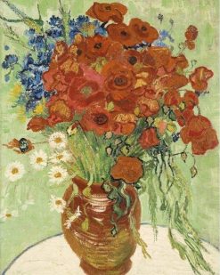 Figuredart Van Gogh - Marguerites Et Coquelicots Rouges | Fleurs