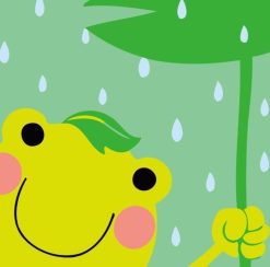 Figuredart Peinture Enfants Grenouille Sous La Pluie | Enfants