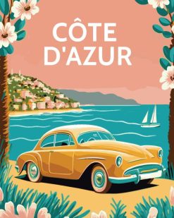 Figuredart Affiche Vintage Cte D'Azur | Affiche Vintage