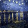 Figuredart Broderie Diamant - Van Gogh Nuit Etoile Sur Le Rhone 40X50Cm Toile Tendue Sur Ch00E2Ssis | Broderie Diamant Reproduction D'Oeuvres