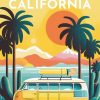 Figuredart Broderie Diamant - Affiche Poster Californie | Broderie Diamant Affiche Vintage