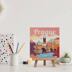 Figuredart Mini Peinture Par Numros 20X20Cm Avec Cadre Prague | Paysages