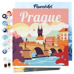 Figuredart Mini Peinture Par Numros 20X20Cm Avec Cadre Prague | Paysages