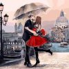 Figuredart Baiser Romantique Sous La Pluie | Ville