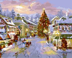 Figuredart Village Sous La Neige | Paysages