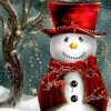 Figuredart Broderie Diamant - Bonhomme De Neige Souriant | Broderie Diamant Noel