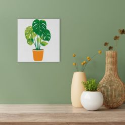 Figuredart Mini Peinture Par Numros 20X20Cm Avec Cadre Plante Verte | Fleurs