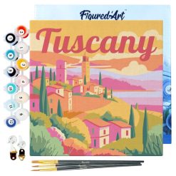 Figuredart Mini Peinture Par Numros 20X20Cm Avec Cadre Printemps En Toscane | Paysages