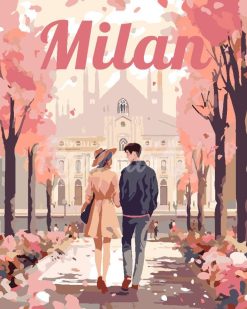 Figuredart Affiche De Voyage Milan En Fleurs | Romantique