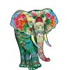 Figuredart Puzzle 2D En Bois - Lphant Vibrant | Puzzle En Bois 2D