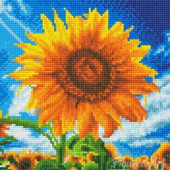 Figuredart Mini Diamond Painting 25X25Cm - Tournesol Clatant Au Soleil | Broderie Diamant Fleurs