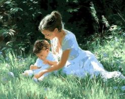 Figuredart Mre En Enfant Dans L'Herbe | Romantique