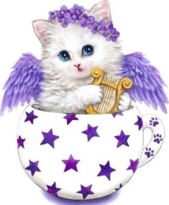 Figuredart Broderie Diamant - Chaton Dans Une Tasse | Broderie Diamant Animaux