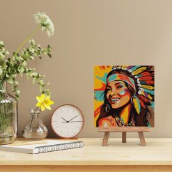 Figuredart Mini Peinture Par Numros 20X20Cm Avec Cadre Femme Native Pop Art | Pop Art