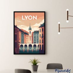 Figuredart Broderie Diamant - Affiche Poster Lyon | Broderie Diamant Ville