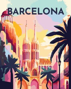 Figuredart Affiche Vintage Barcelone | Ville