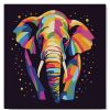 Figuredart Mini Peinture Par Numros 20X20Cm Avec Cadre Lphant Abstrait Pop Art | Pop Art