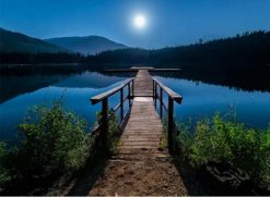 Figuredart Lune Et Ponton Du Lac | Paysages