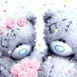 Figuredart Broderie Diamant - Deux Nounours Et Roses | Broderie Diamant Autres