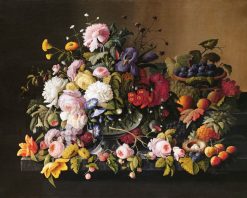 Figuredart Fleurs Et Fruits - Severin Roesen | Reproduction D'Oeuvres