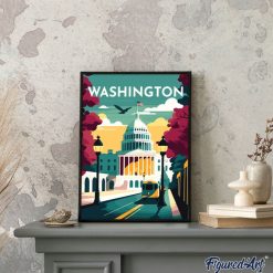 Figuredart Affiche Vintage Washington | Ville