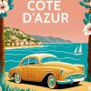 Figuredart Broderie Diamant - Affiche Poster Cte D'Azur | Broderie Diamant Paysages