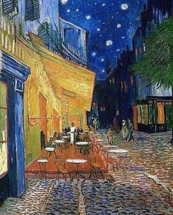 Figuredart Broderie Diamant - Van Gogh Terrasse De Caf | Broderie Diamant Reproduction D'Oeuvres