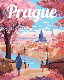 Figuredart Affiche De Voyage Prague En Fleurs | Paysages