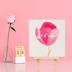 Figuredart Mini Peinture Par Numros 20X20Cm Avec Cadre Je T'Aime | Fleurs