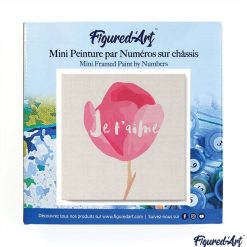 Figuredart Mini Peinture Par Numros 20X20Cm Avec Cadre Je T'Aime | Fleurs