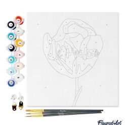 Figuredart Mini Peinture Par Numros 20X20Cm Avec Cadre Je T'Aime | Fleurs