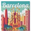 Figuredart Mini Peinture Par Numros 20X20Cm Avec Cadre Sagrada Barcelone | Ville