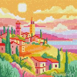 Figuredart Mini Diamond Painting 25X25Cm - Printemps En Toscane | Broderie Diamant Ville