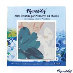 Figuredart Mini Peinture Par Numros 20X20Cm Avec Cadre Feuilles De Caoutchouc | Fleurs