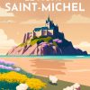 Figuredart Broderie Diamant - Affiche Poster Mont Saint-Michel | Broderie Diamant Affiche Vintage