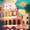 Figuredart Broderie Diamant - Affiche Poster Rome | Broderie Diamant Affiche Vintage