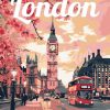 Figuredart Affiche De Voyage Londres En Fleurs | Ville