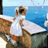 Figuredart Petite Fille Regardant La Mer | Paysages