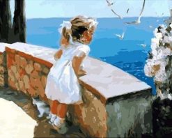 Figuredart Petite Fille Regardant La Mer | Paysages