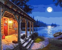 Figuredart Cabane Au Clair De Lune | Paysages