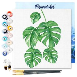 Figuredart Mini Peinture Par Numros 20X20Cm Avec Cadre Feuilles | Fleurs