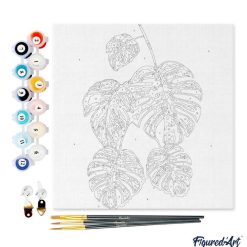 Figuredart Mini Peinture Par Numros 20X20Cm Avec Cadre Feuilles | Fleurs