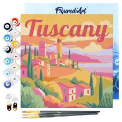 Figuredart Mini Peinture Par Numros 20X20Cm Avec Cadre Printemps En Toscane | Ville