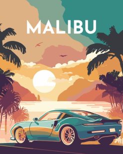 Figuredart Affiche Vintage Malibu | Ville