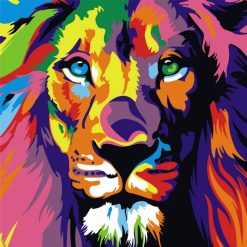 Figuredart Mini Diamond Painting 25X25Cm - Lion Pop Art | Broderie Diamant Animaux