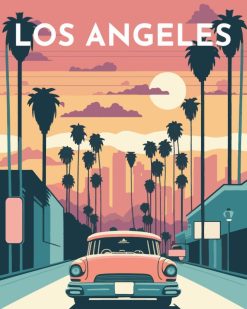 Figuredart Affiche Vintage Los Angeles | Affiche Vintage