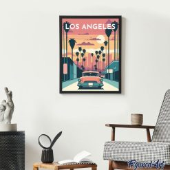 Figuredart Affiche Vintage Los Angeles | Affiche Vintage