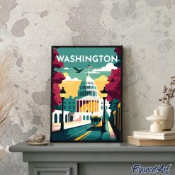 Figuredart Broderie Diamant - Affiche Poster Washington | Broderie Diamant Ville