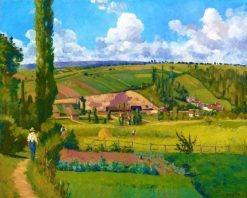 Figuredart Broderie Point De Croix - Paysage Aux P00E2Tis - Camille Pissarro | Broderie Point De Croix