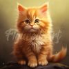 Figuredart Mini Diamond Painting 25X25Cm - Mignon Petit Chaton Orange | Broderie Diamant Animaux